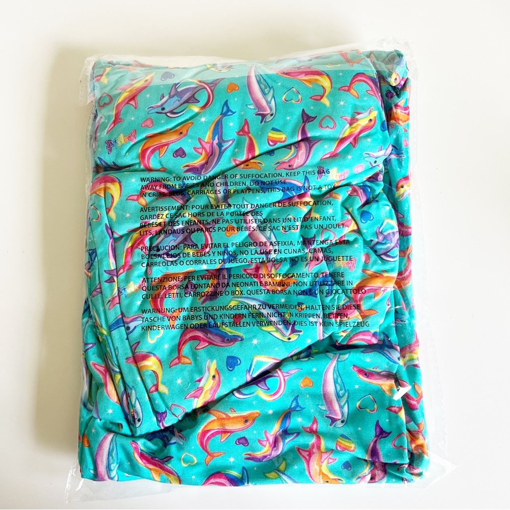 Posh Peanut x Lisa Frank Dancing Dolphins Short Sleeve Scoop Loungewear M NWT - Picture 11 of 11